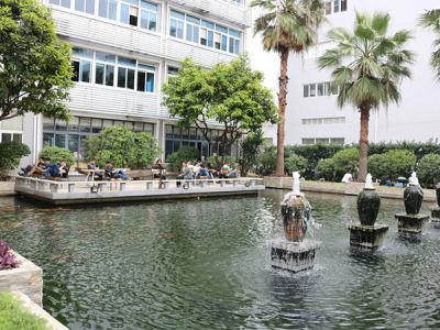 東莞潤東方環(huán)?？照{公司銷售部戶外休息區(qū)